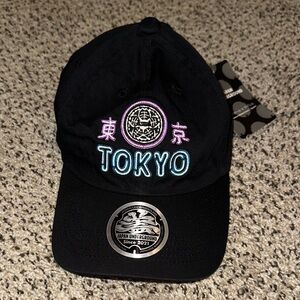 Tokyo Embroidered Black Baseball Cap